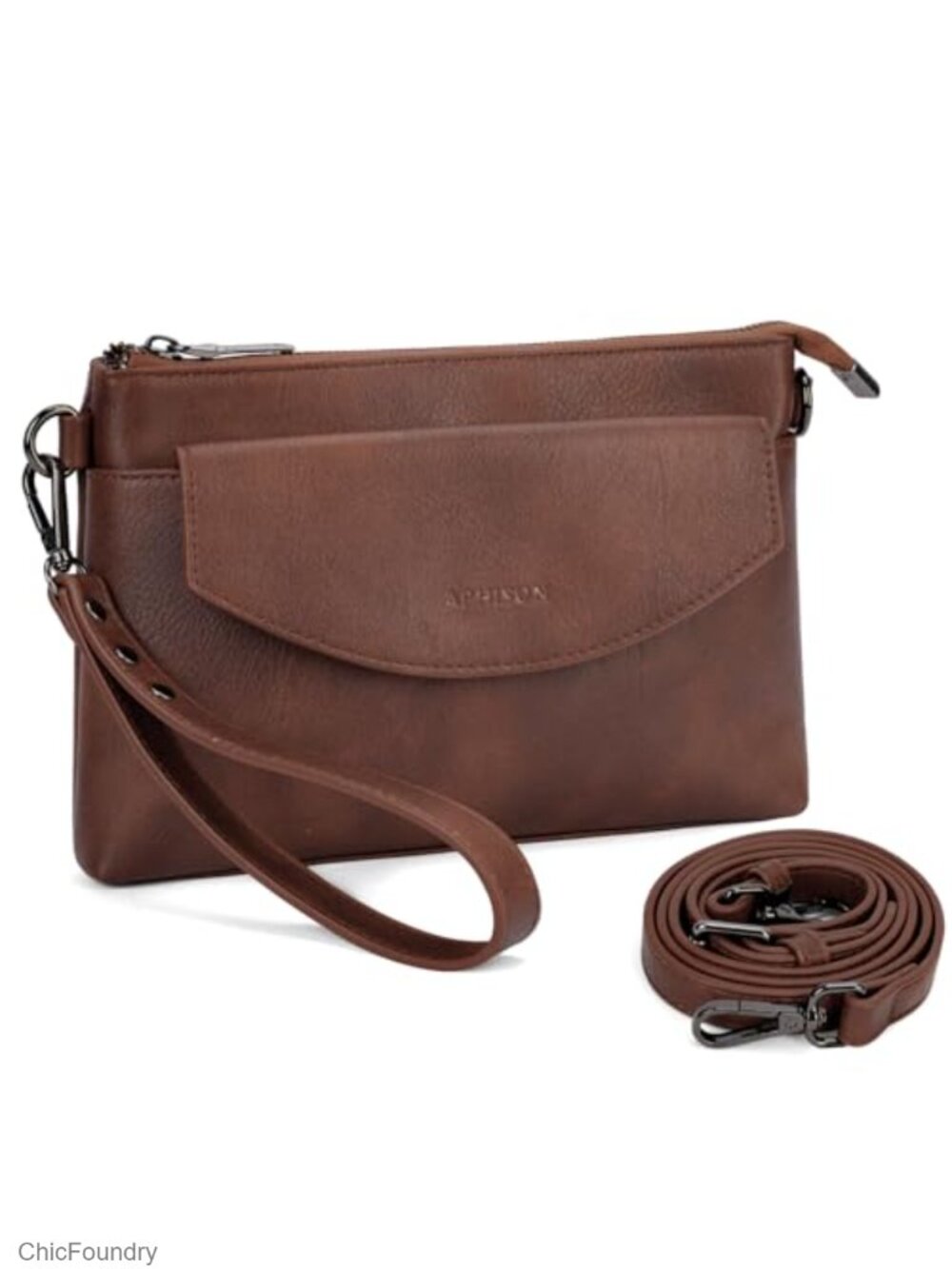 PU Leather RFID Wristlet Clutch Crossbody Wallet with Card Holder